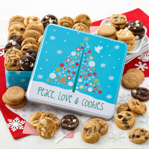 Peace Love Cookies 60 Nibblers Tin Peace Love Cookies 60 Nibblers Tin