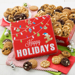 Happy Holiday 60 Nibblers Cookie Tin Happy Holiday 60 Nibblers Cookie Tin
