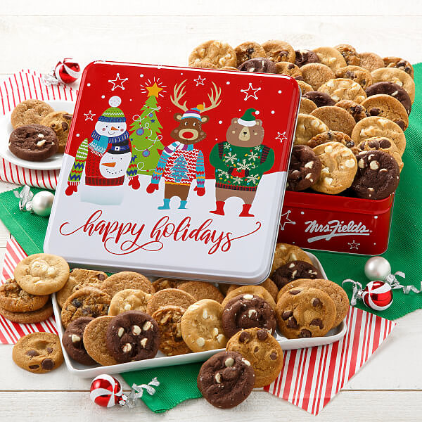 Happy Holiday 60 Nibblers Cookie Tin Happy Holiday 60 Nibblers Cookie Tin