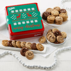 Merry Christmas 48 Nibblers Bite-Sized Cookies Tin