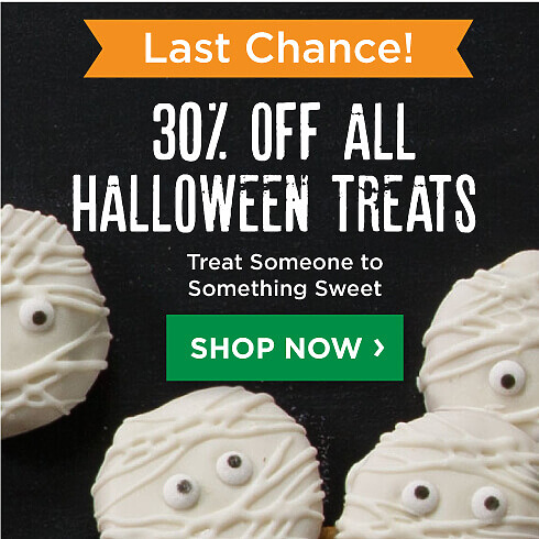Last Chance Halloween Sale 30% of halloween treats. Shop Halloween