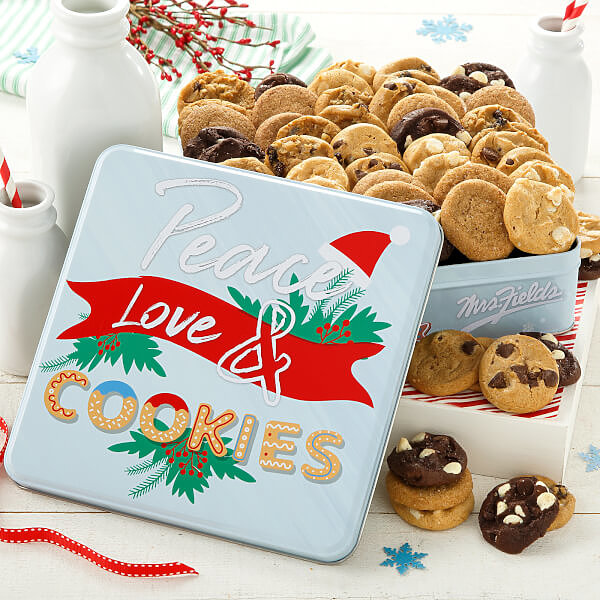 Peace Love Cookies 60 Nibblers Tin Peace Love Cookies 60 Nibblers Tin