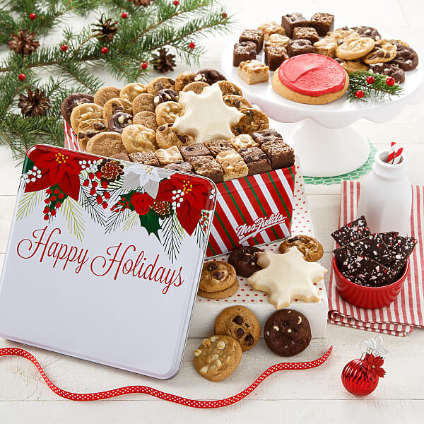 Happy Holidays Poinsettia Large Combo Tin Happy Holidays Poinsettia Large Combo Tin