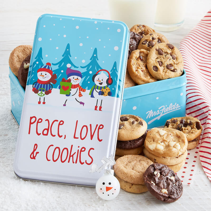 Peace Love Cookies 30 Nibblers Tin Peace Love Cookies 30 Nibblers Tin
