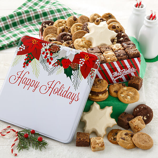 Happy Holidays Poinsettia Medium Combo Tin Happy Holidays Poinsettia Medium Combo Tin