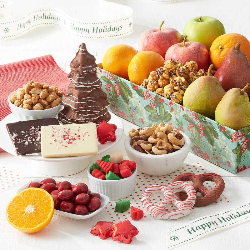Happy Holidays Large Fruit Treat Crate Happy Holidays Large Fruit Treat Crate
