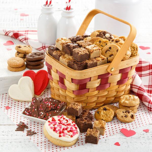 Valentines Combo Basket valentine vday valentines day basket cookies