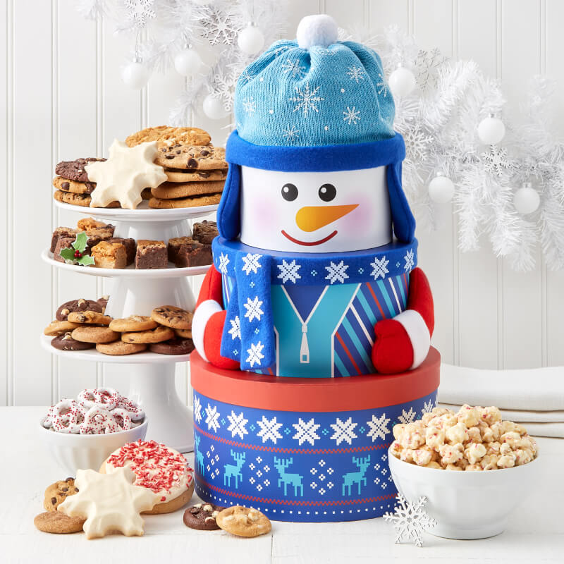 Abundant Snowman Cookie Tower Abundant Snowman Cookie Tower