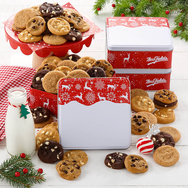 Holiday Reindeer 24 Nibblers Tin Case 20 Holiday Reindeer 24 Nibblers Tin Case 20