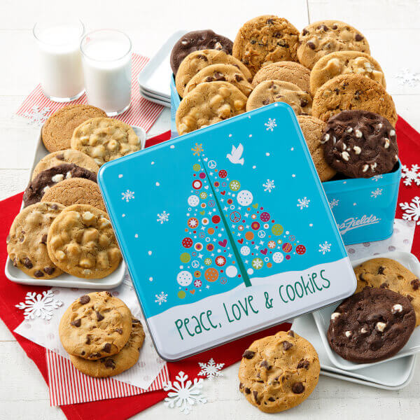 Peace Love and Cookies 24C Tin holiday tins holiday tin