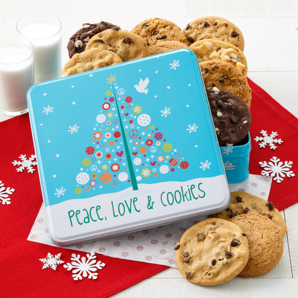 Peace Love Cookies 12 Cookies Tin Peace Love Cookies 12 Cookies Tin