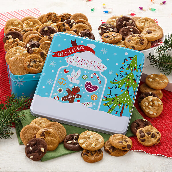 Peace Love Cookies 60 Nibblers Tin Peace Love Cookies 60 Nibblers Tin