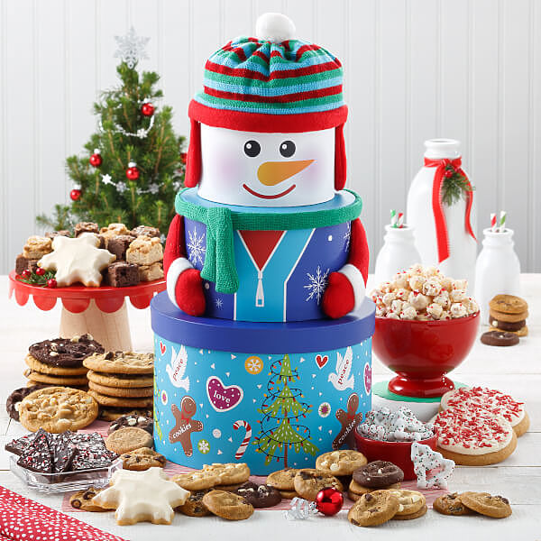Abundant Snowman Cookie Tower Abundant Snowman Cookie Tower