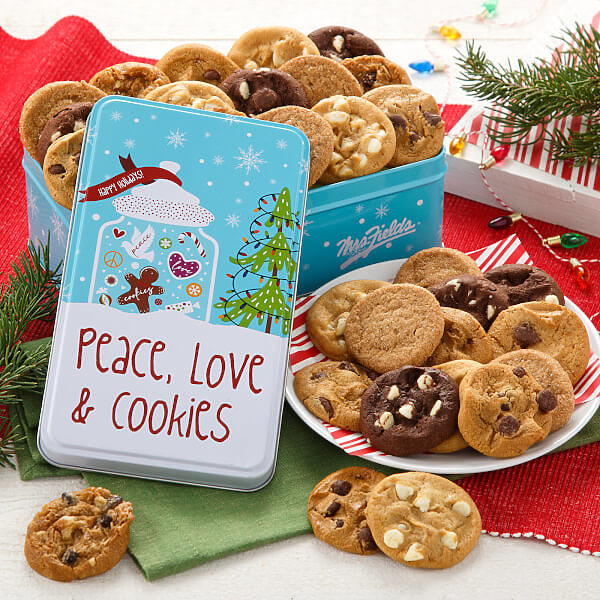 Peace Love Cookies 30 Nibblers Nut-Free Tin Peace Love Cookies 30 Nibblers Nut-Free Tin