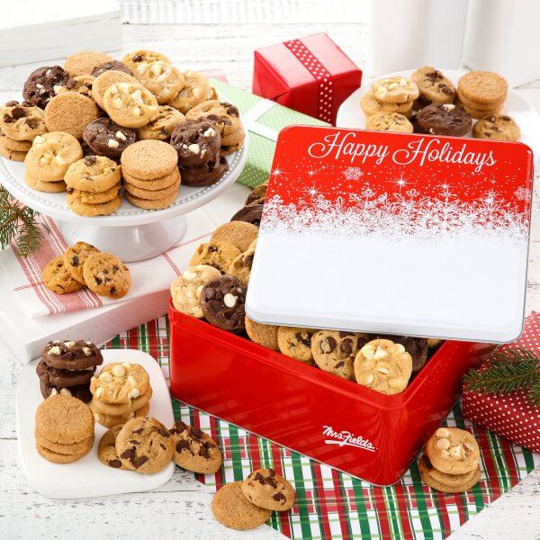 Happy Holidays 90 Nibblers Cookie Tin Happy Holidays 90 Nibblers Cookie Tin
